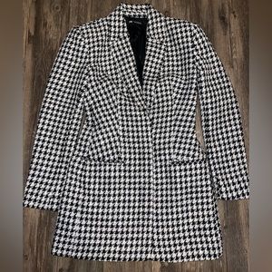 Zara mini blazer dress in houndstooth